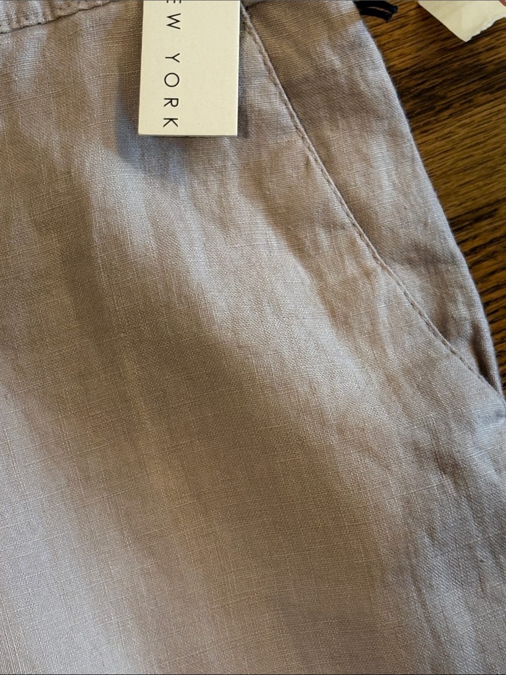Nicole Miller Wide-Leg Linen Blend Pants - Taupe color w/ blush undertones - Picture 5 of 7